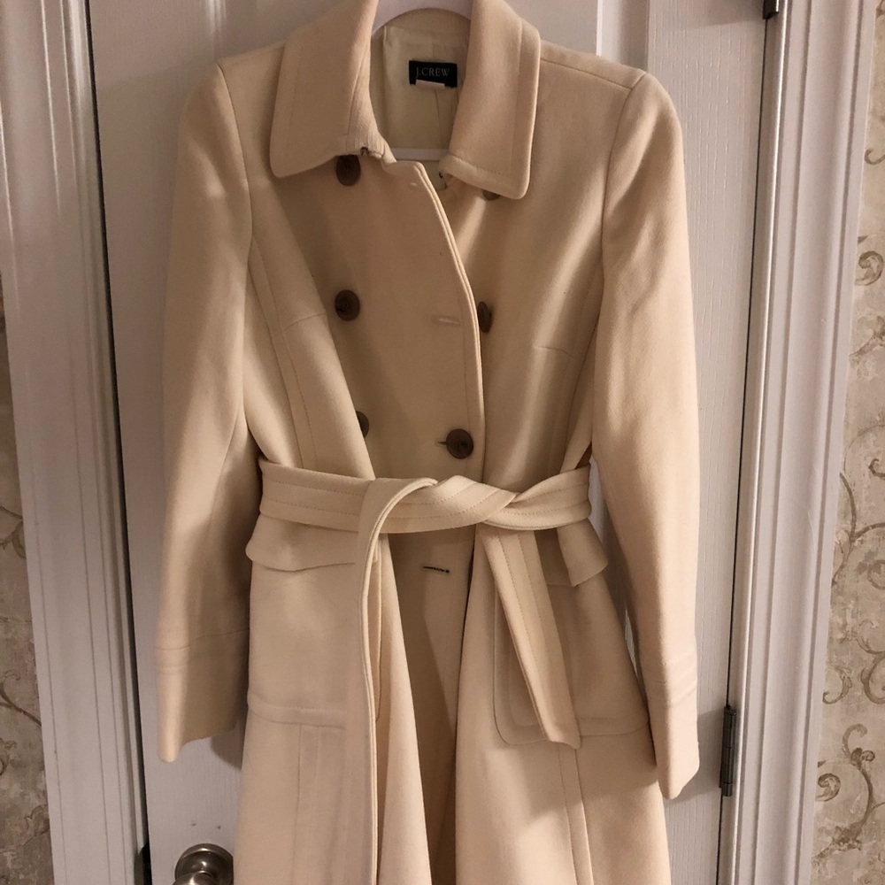 Off white/cream coloured Jcrew winter coat